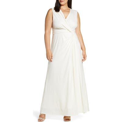 Plus Size Kiyonna Gilded By Moonlight Sleeveless Gown, Ivory