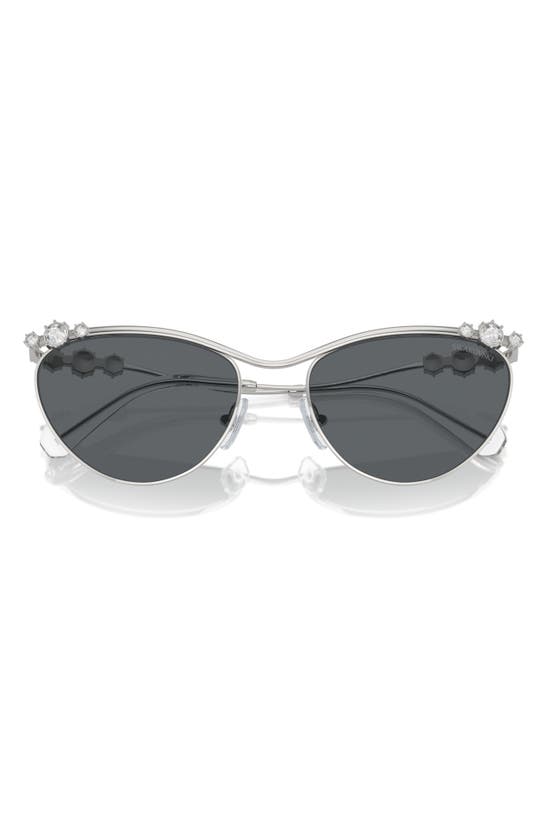 Shop Swarovski 58mm Cat Eye Sunglasses In Silver