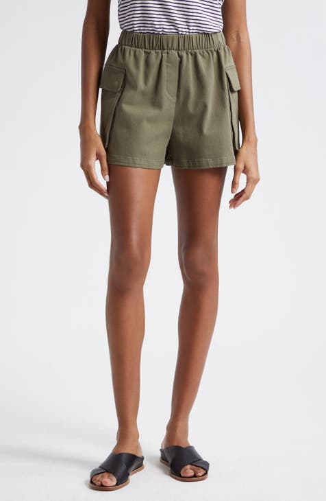 Shiny Twill Mini Shorts - Cream - Ladies