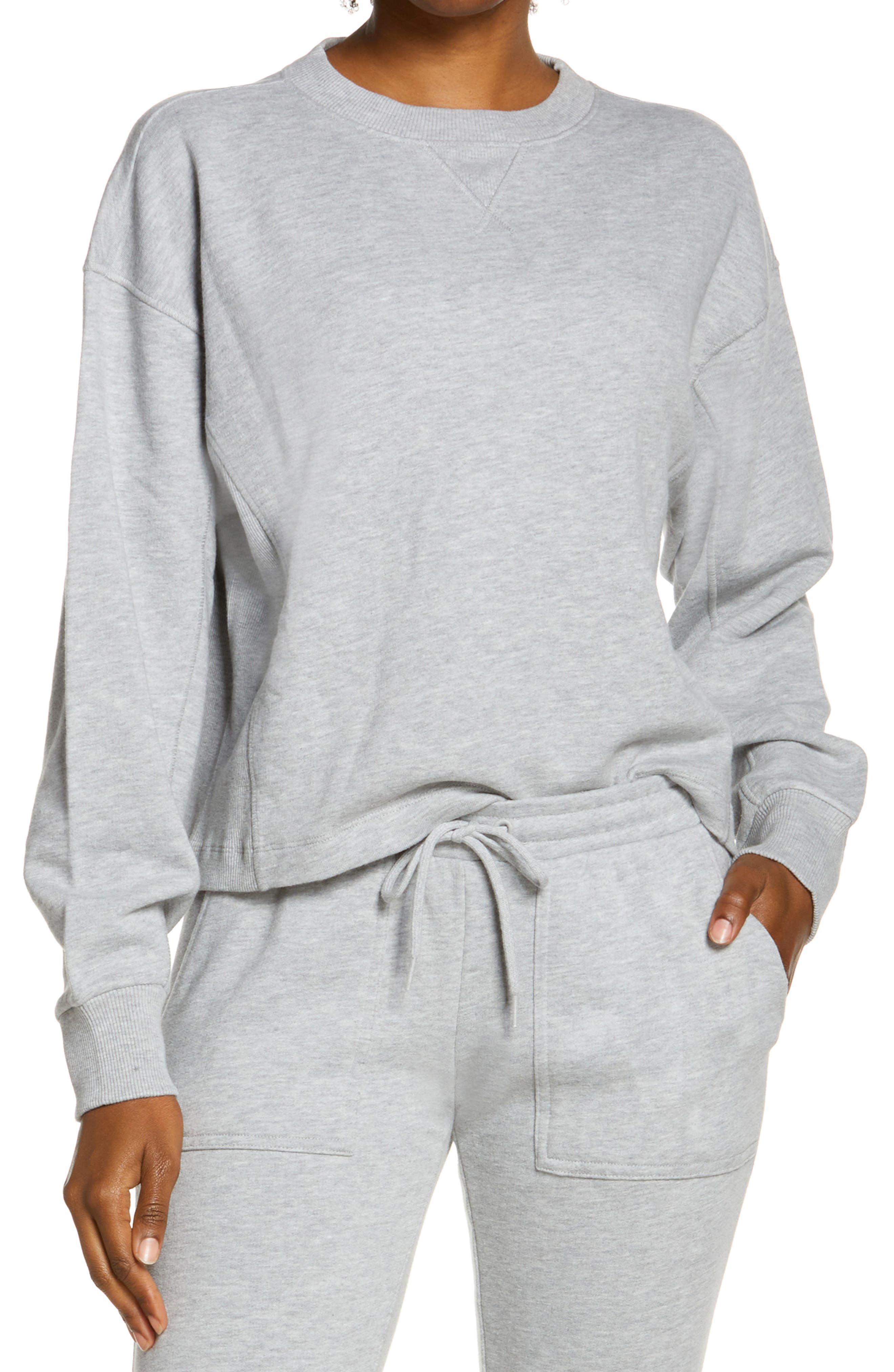 women's grey sweatshirt