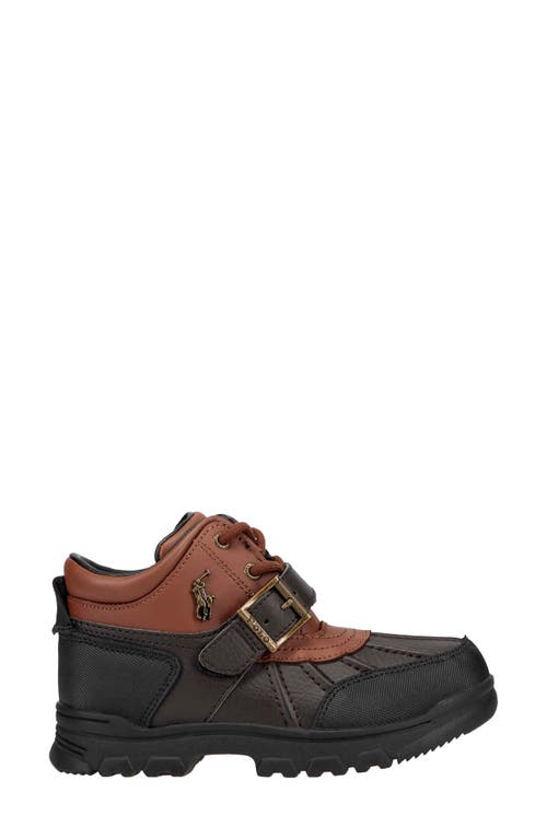 Shop Polo Ralph Lauren Kids' Dover Duck Boot In Chocolate/tan