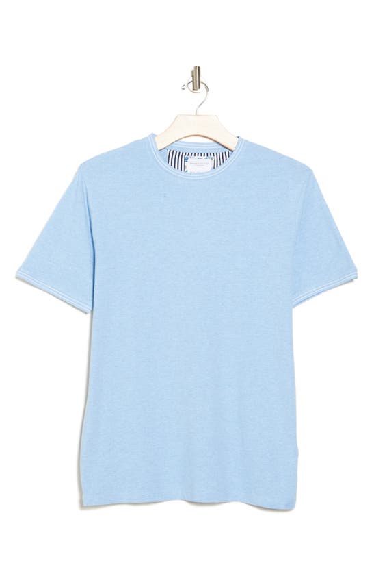 Shop Denim And Flower Tipped T-shirt In Light Blue
