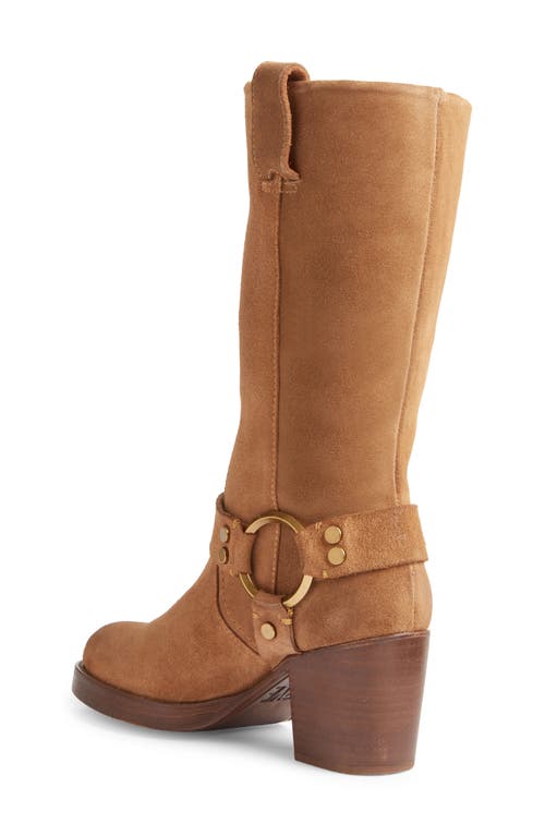 Shop Frye Jean Harness Boot In Almond Suede Leather