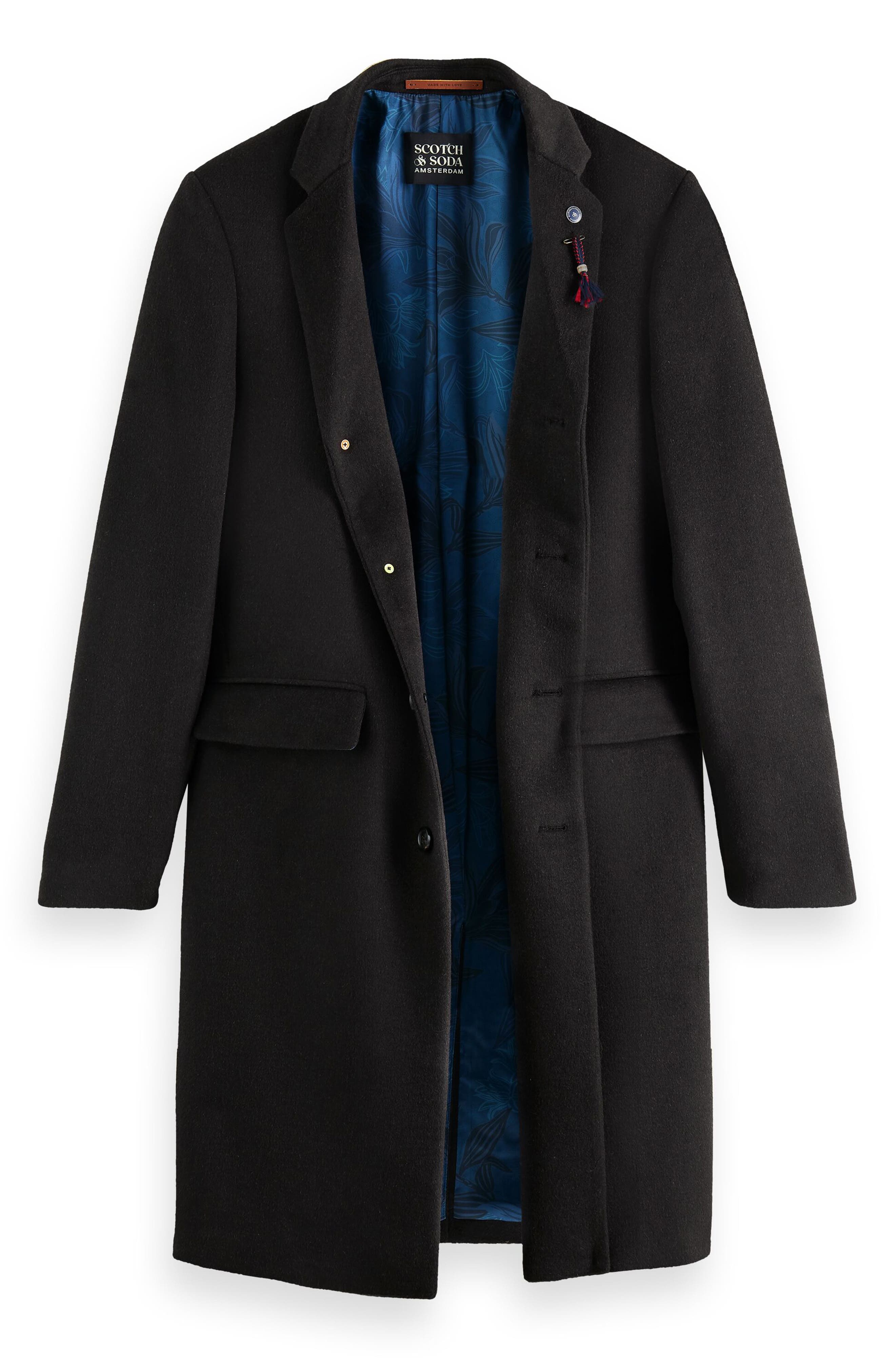 Scotch & Soda Men's Classic Mélange Wool Blend Overcoat Nordstrom