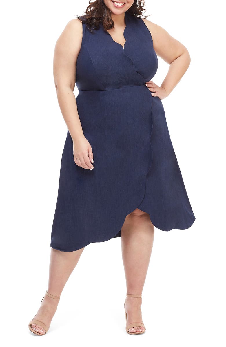 Maggy London Rochelle Linen Blend Midi Dress (Plus Size) | Nordstrom