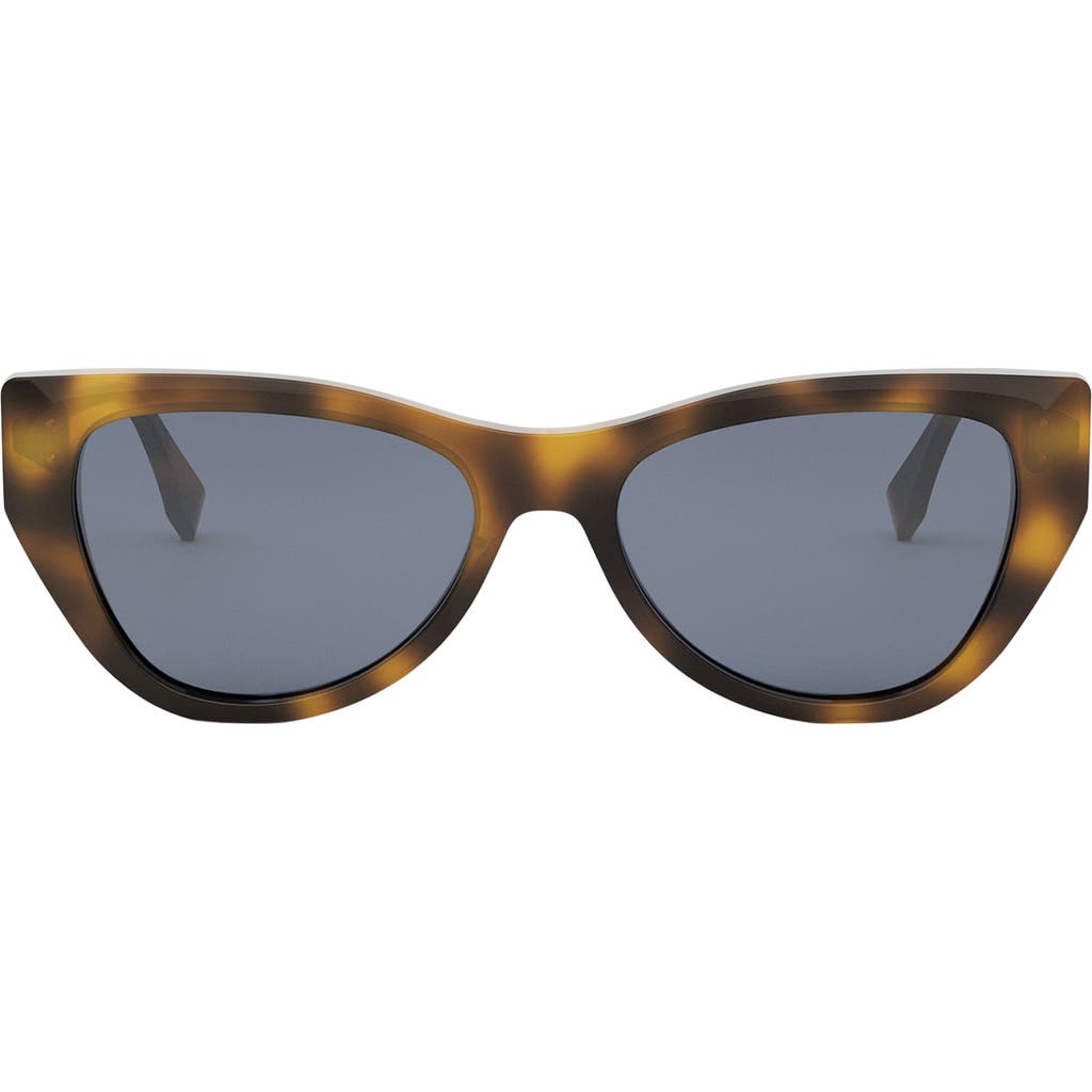 Fendi Fe40149i 53v Havana Sunglasses In Blonde Havana/blue