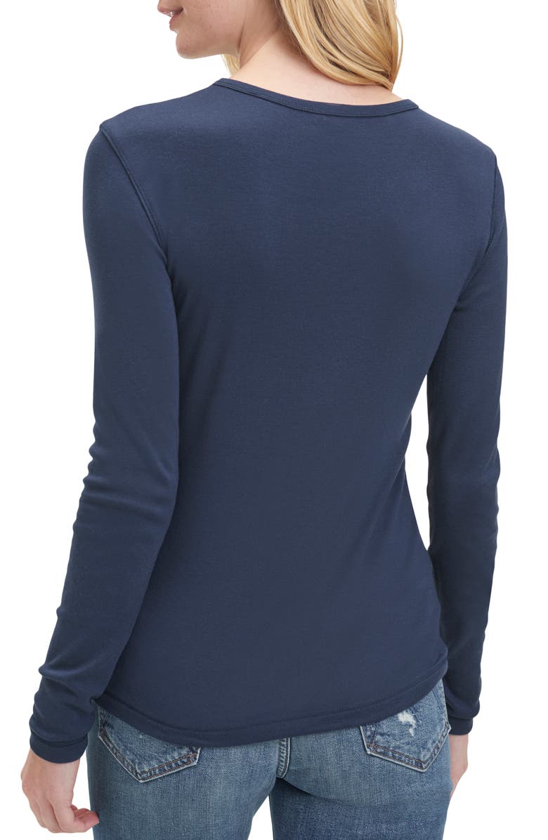 Splendid Classic Long Sleeve Crewneck T-Shirt, Alternate, color, Navy