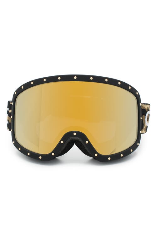 Snow Goggles in Matte Black/Gold Studs/Gold