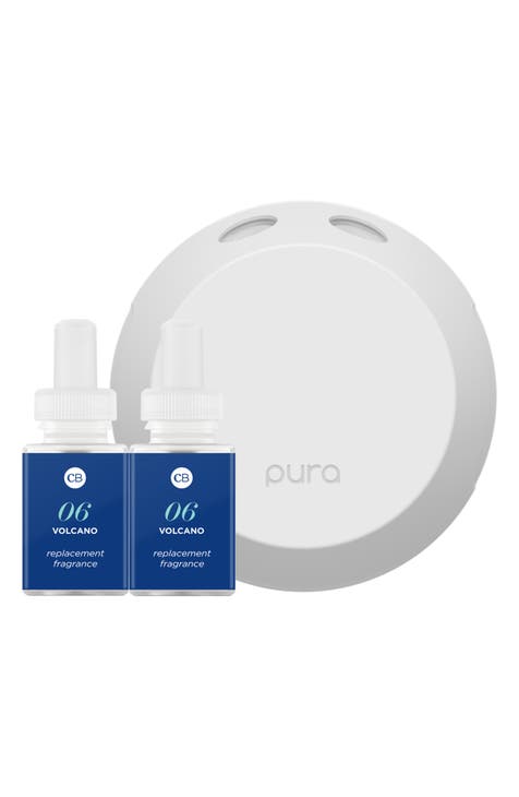  Capri Blue Pura Smart Home Plug-in Diffuser Kit - Includes 1  Pura V3 Aromatherapy Diffuser + 2 Capri Blue Volcano Pura Fragrance Refill  Vials - Fragrance Diffusers for Home : Health & Household