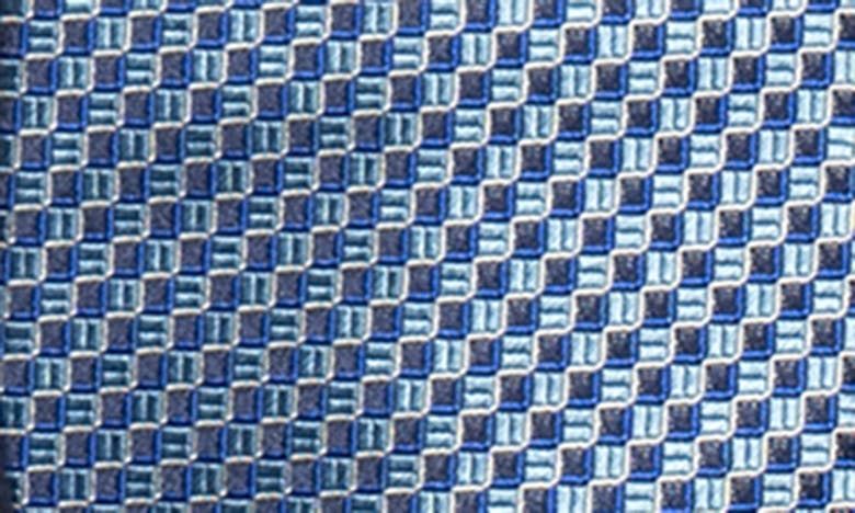 Shop Eton Square Neat Silk Tie In Medium Blue