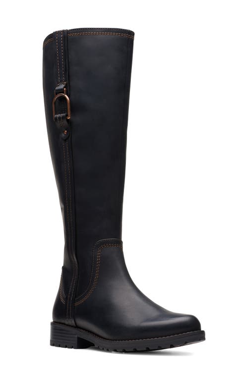Clarks(r) Aspra Knee High Boot in Black Leather