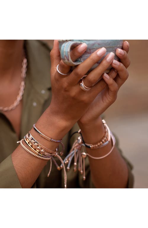 Shop Monica Vinader Engravable Linear Friendship Bracelet In Rose Gold/black