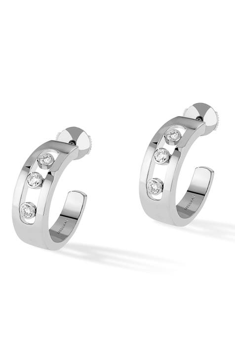 Women Jewellery MESSIKA, Move Joaillerie MM Paved Hoop Earrings, SKU:  04711-PG