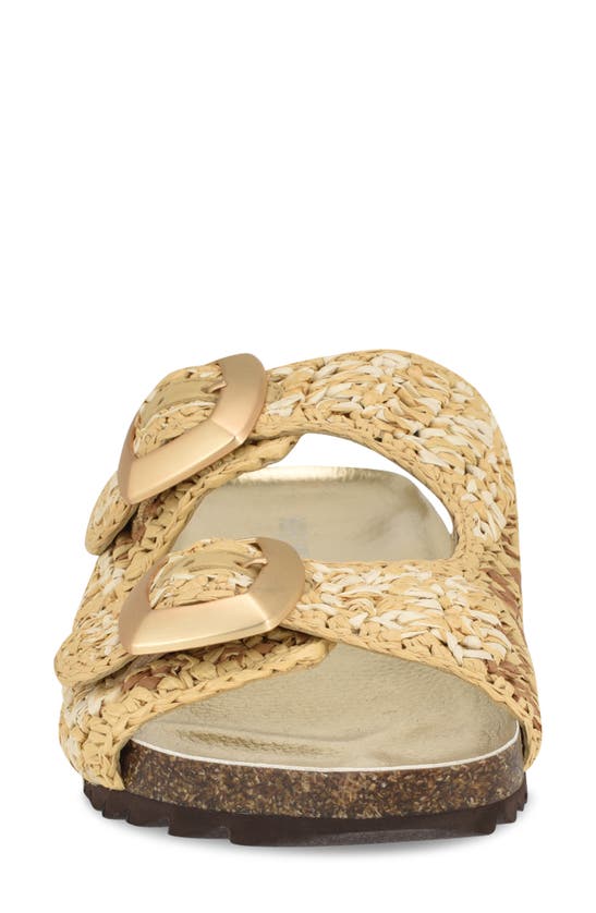 Nine West Tenly Raffia Slide Sandal In Light Natural