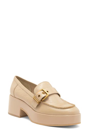Dolce Vita Yonder Platform Loafer In Sesame Crinkle