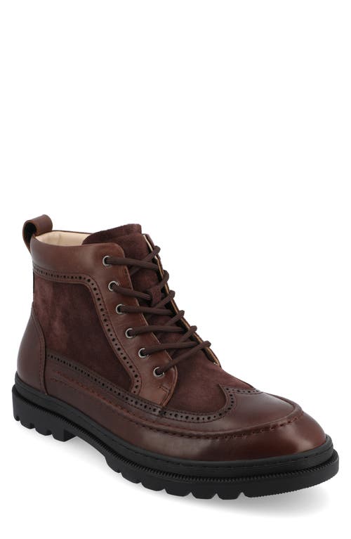 Leather Lug Sole Boot in Chocolate