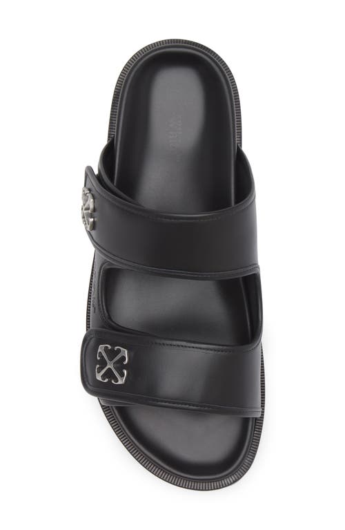 Shop Off-white Arrow Slide Sandal In Black - Silver