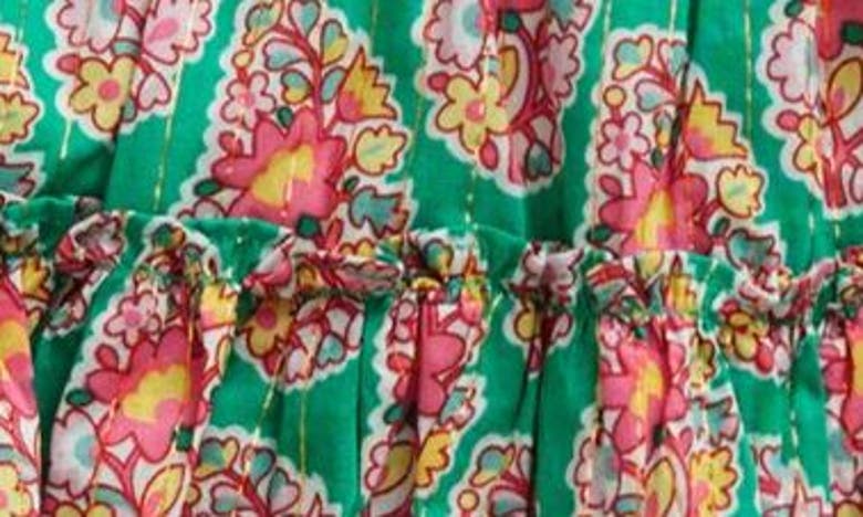 Shop Mini Boden Kids' Floral Tiered Cotton Skort In Jade Green Paisley
