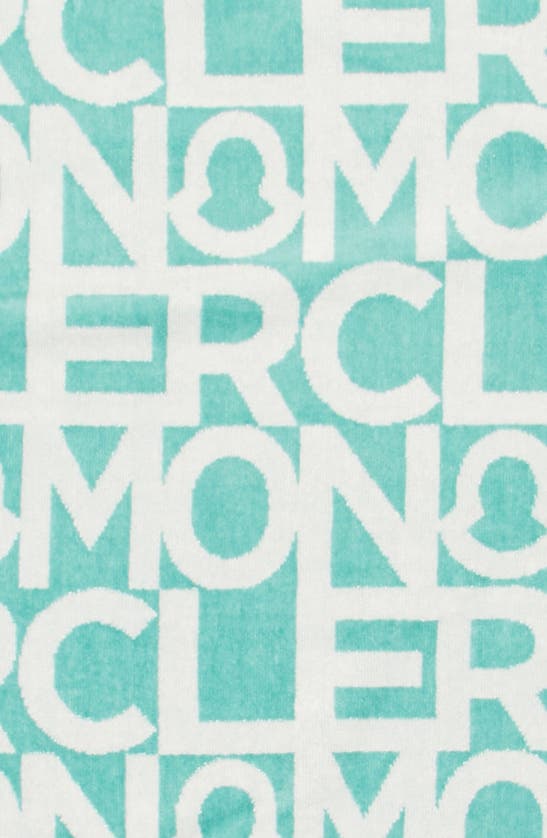 Moncler Tema 3 Allover Logo Beach Towel In Blue ModeSens