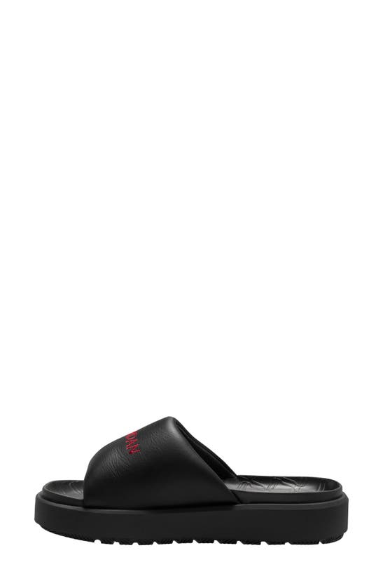 Shop Jordan Sophia Slide Sandal In Black/ Gym Red/ Black