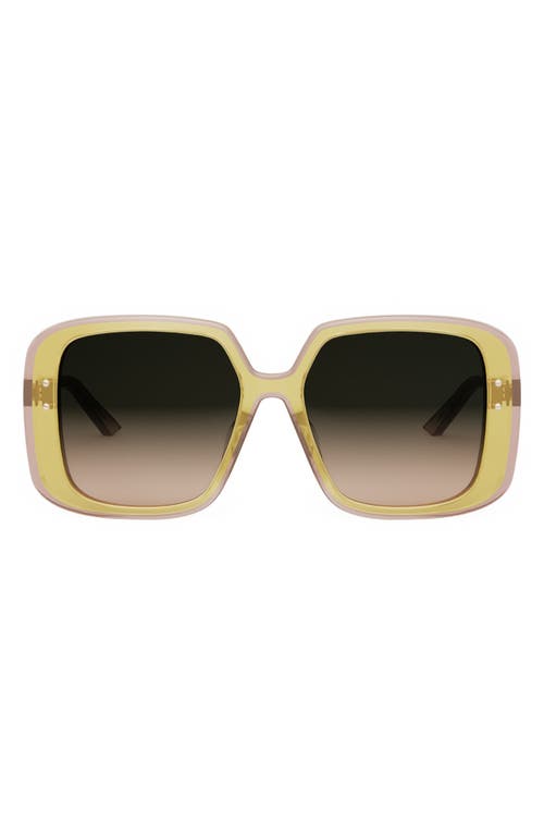 Shop Dior ‘highlight S3f 56mm Square Sunglasses In Shiny Yellow/gradient Green