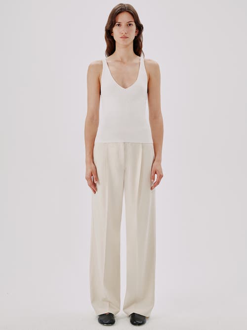 Another Tomorrow Ribbed-knit Tank Top In White