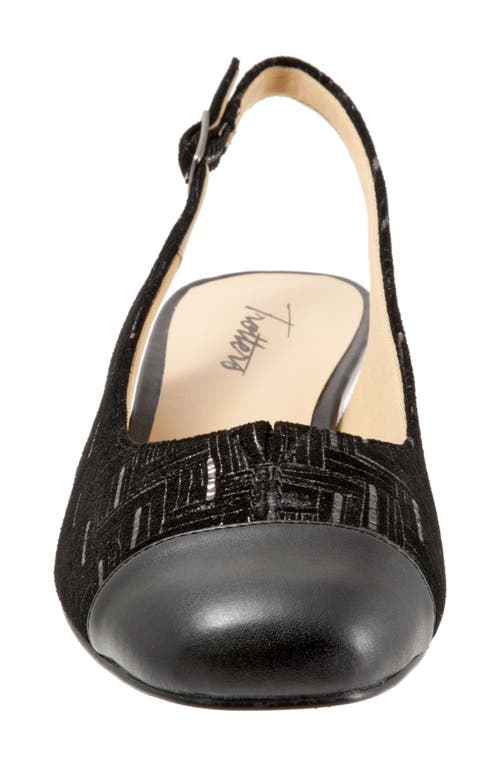 Shop Trotters 'dea' Slingback In Black/black Leather