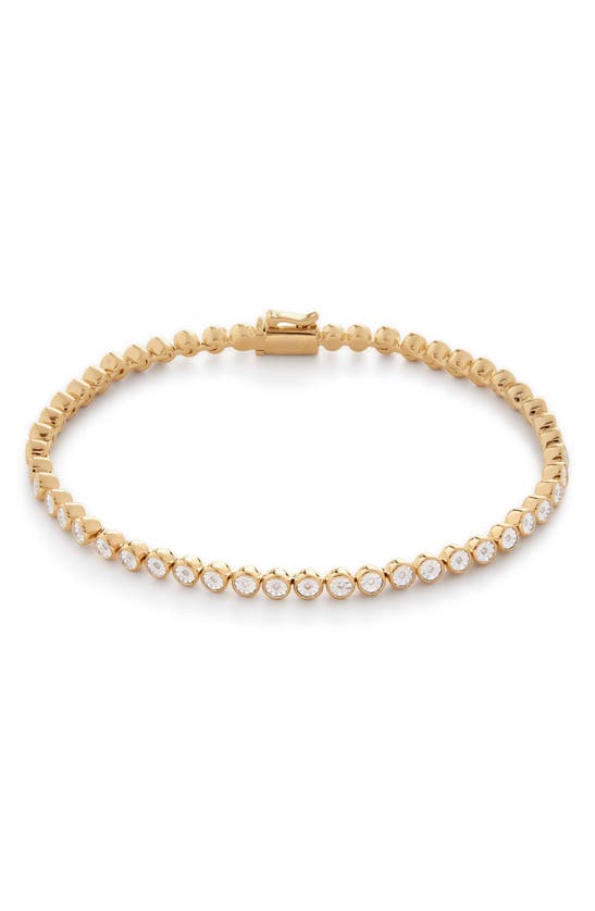 Shop Monica Vinader Diamond Essential Tennis Bracelet In 18ct Gold Vermeil On Sterling