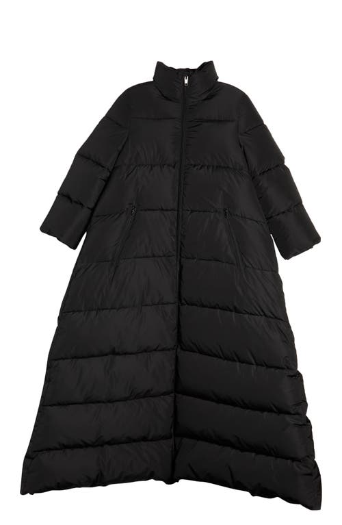 Balenciaga Maxi Bow A-Line Puffer Coat in Black
