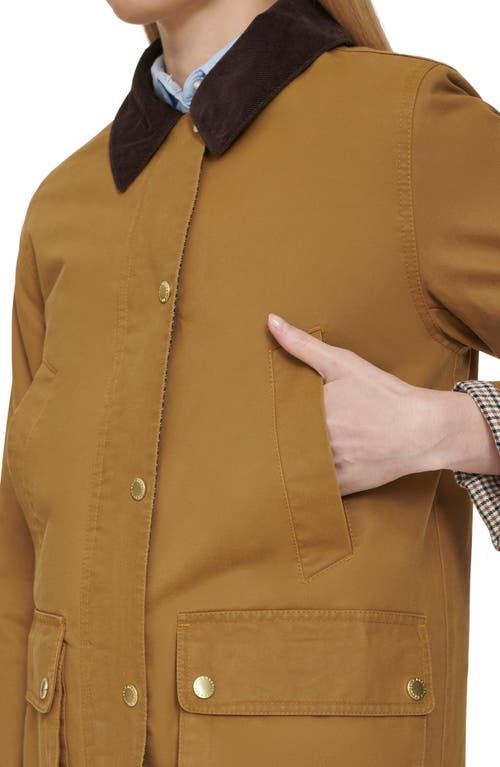 Cole Haan Coated Hunter Jacket In Khaki