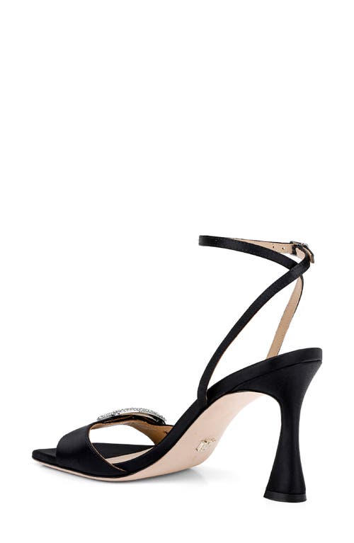 Badgley Mischka Collection Judith Ankle Strap Sandal In Black Satin