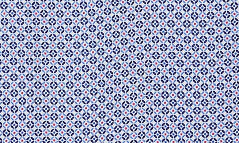 Shop David Donahue Slim Fit Geometric Print Dress Shirt In Blue/ Berry