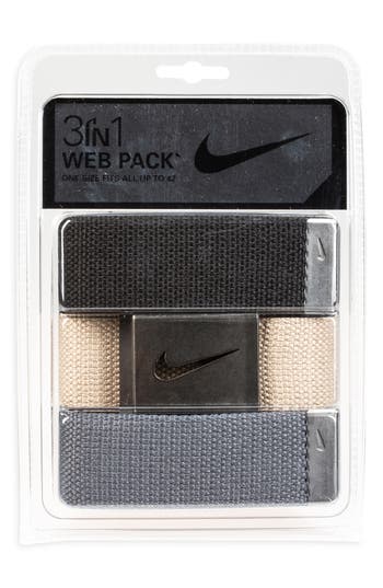 Nike Golf 3-pack Web Belts In Black