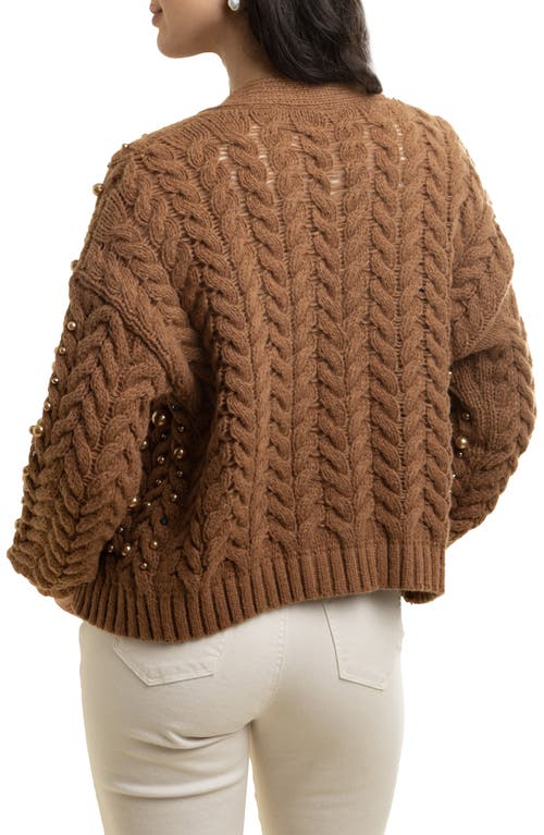 SAACHI SAACHI FAUX PEARL KNIT CARDIGAN 