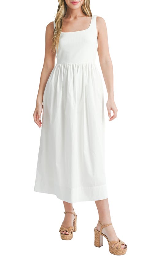 Shop Lush Fit & Flare Midi Dress In Off White