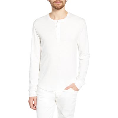 French Connection Slubbed Long Sleeve Henley, White