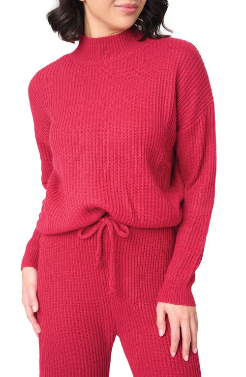 Gibsonlook Gigi Rib Mock Neck Sweater In Red