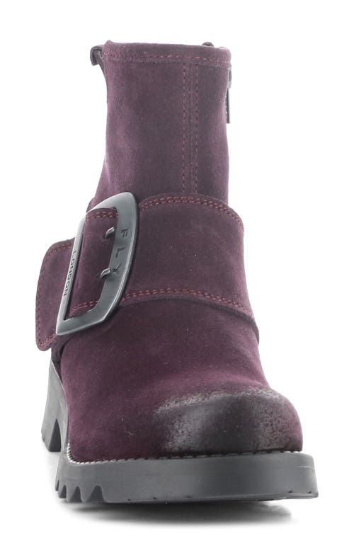 Shop Fly London Rily Bootie In Purple Oil Suede