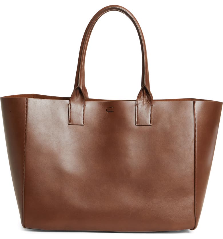 YVONNE KONÉ Large Filippo Leather Tote, Main, color, CHOCOLATE