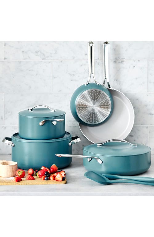 Greenpan Nova 10-piece Ceramic Nonstick Cookware Set In Tapestry Blue