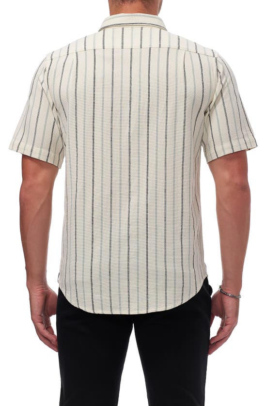 Shop Ezekiel Hollow Short Sleeve Button-up Cotton Shirt In Bone