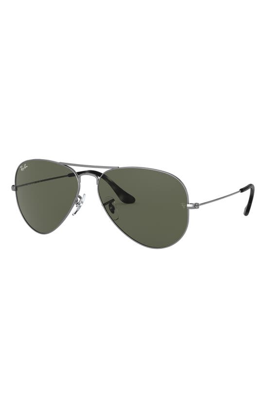 Shop Ray Ban Ray-ban Large Original 62mm Aviator Sunglasses In Trans Grey