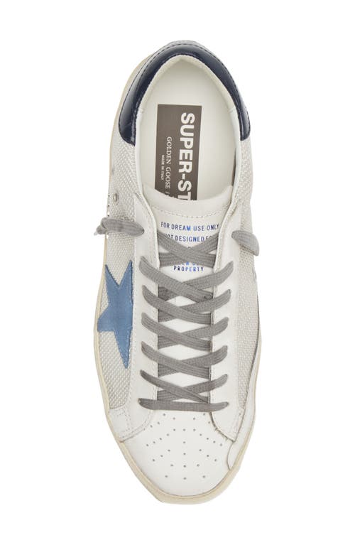 Shop Golden Goose Super-star Sneaker In Light Silver/white/blue