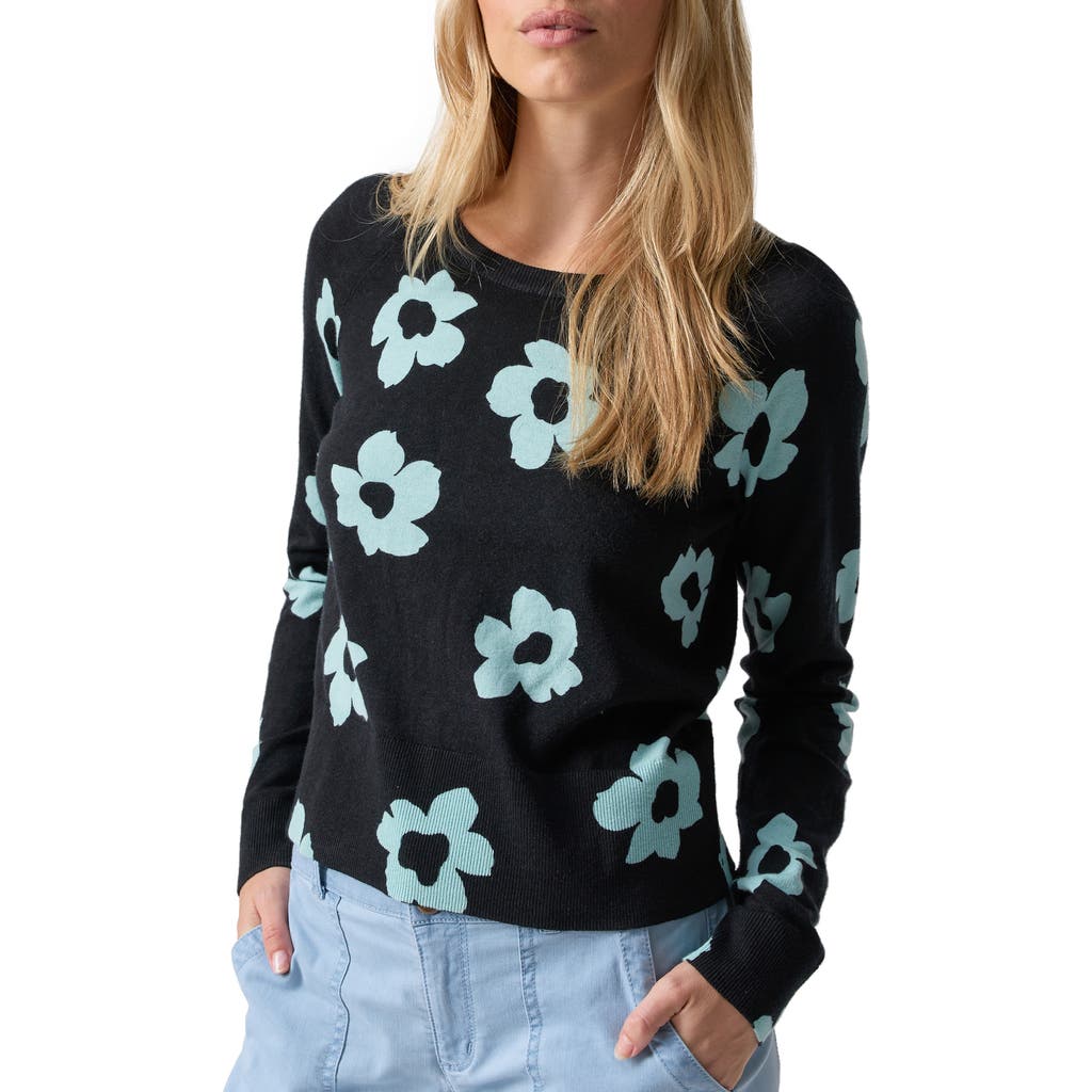 Sanctuary All Day Long Sweater In Aqua Flowe
