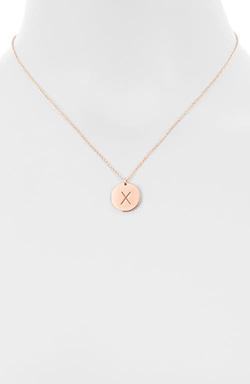 Meshmerise Initial Disc Pendant Necklace In Rose-x