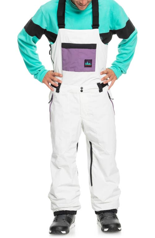 Quiksilver Fly High Water Resistant Snow Bib Overalls in Snow White