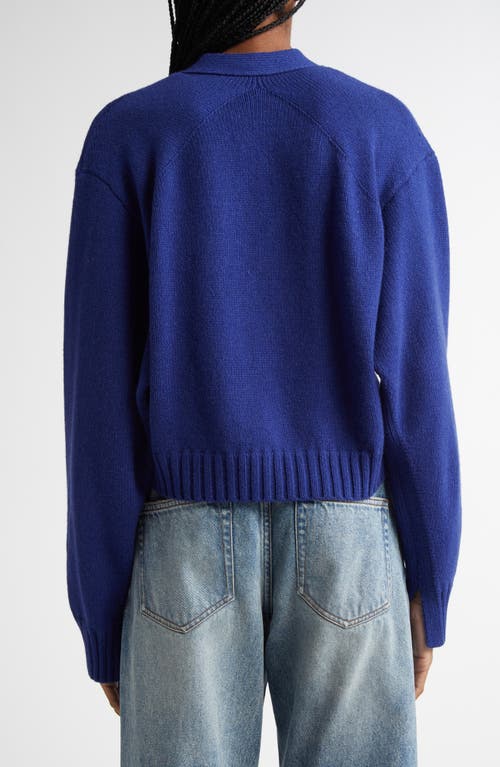 Proenza Schouler Sofia Oversize Cashmere Crop Cardigan In Cobalt