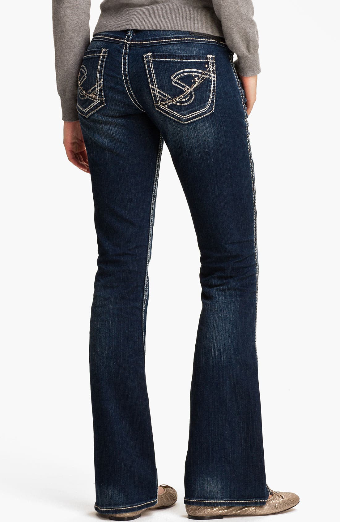 silver bootcut jeans