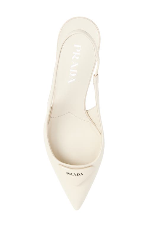 Shop Prada Modellerie Pointed Toe Slingback Pump In Avorio