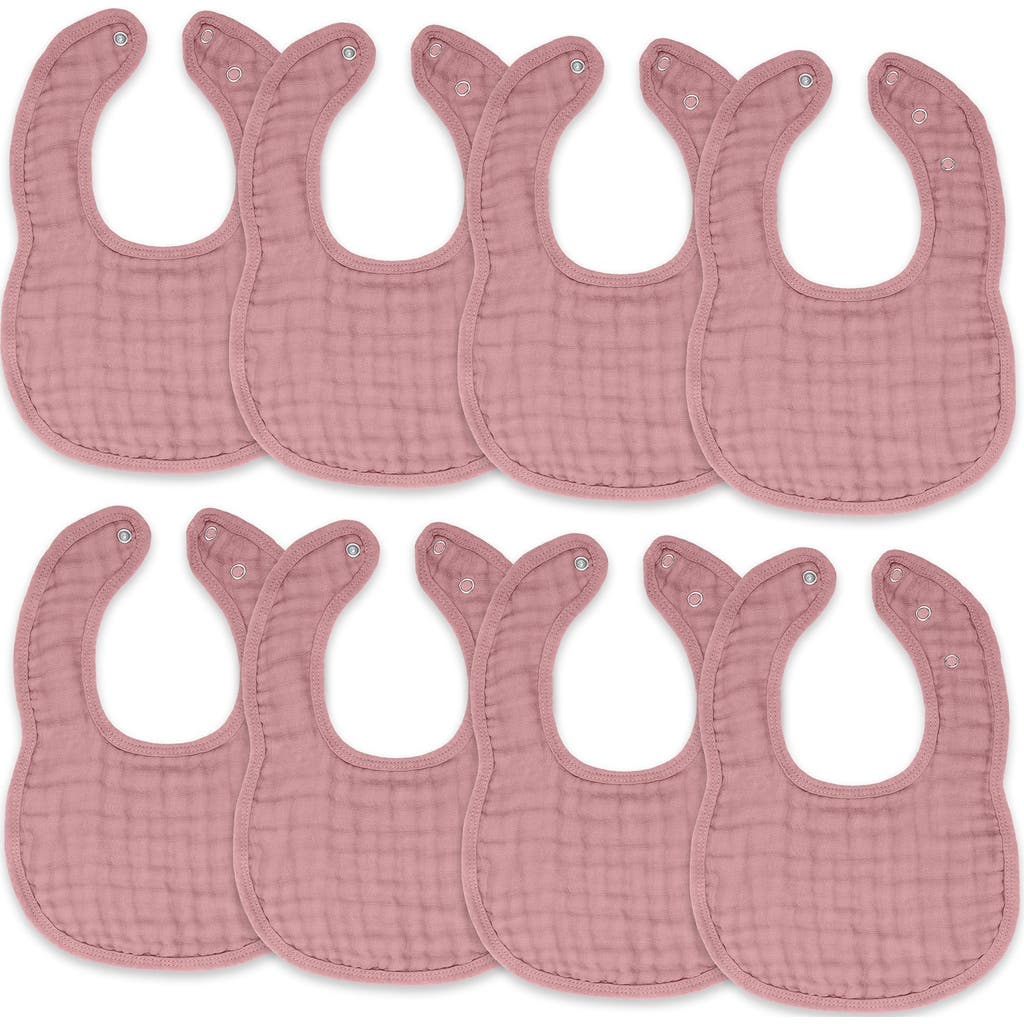 Comfy Cubs Muslin Bibs In Mauve
